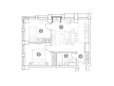Планировки 3-к. апартаменты в Emotion (Эмоушен)