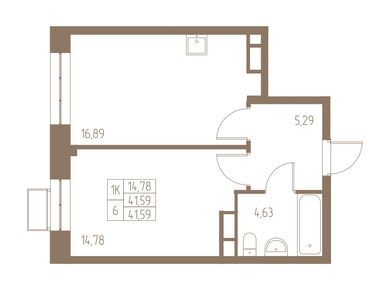 1-комнатная 41.59 кв.м, ЖК «Фабрикант», 8 095 494 руб.