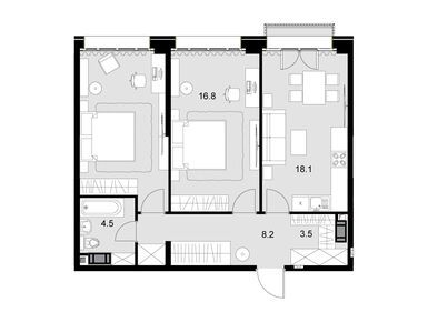 2-комнатные 73.70 кв.м, Wellton Gold (Велтон Голд), 30 954 000 руб.