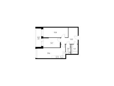 2-комнатная 70.70 кв.м, ЖК «Солнечный Парк», 13 011 628 руб.