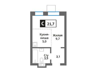 Студия 21.70 кв.м, Никольский квартал «Отрада», 5 058 652 руб.