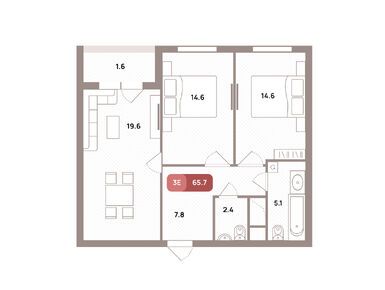 Планировки трехкомнатные в ЖК «Проспект 39» (District 39)