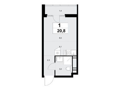 Студия 20.80 кв.м, ЖК «Деснаречье», 10 450 128 руб.