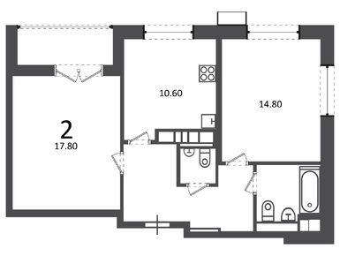 2-комнатная 58.80 кв.м, Жилой дом «Дмитровское ш., д. 55А», 25 987 424 руб.