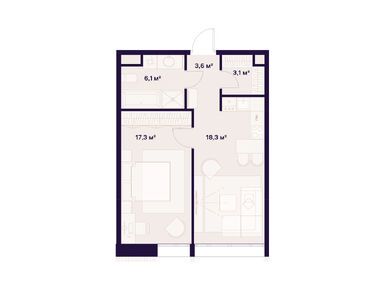 Планировки однокомнатные в Квартал здоровой жизни «СОЮЗ»