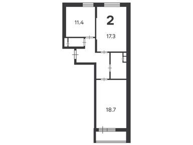 Планировки двухкомнатные в Жилой дом «Фестивальная ул., д. 15, к. 2»