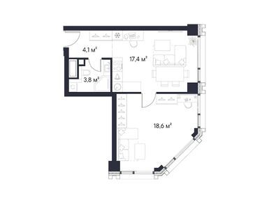 1-комнатная 43.90 кв.м, ЖК «Первый Нагатинский», 24 183 895 руб.