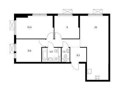Планировки трехкомнатные в Второй Нагатинский