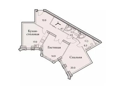 2-комнатная 81.40 кв.м, Клубный дом Full House (Фул Хаус), 43 956 000 руб.