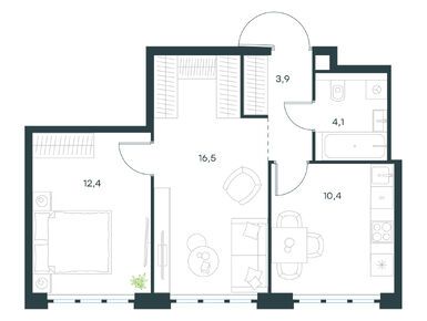 Планировки двухкомнатные в Level Южнопортовая