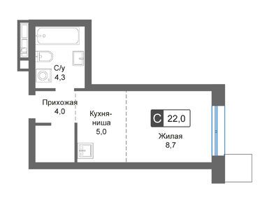 Планировки студии в Сити квартал «Отрада»