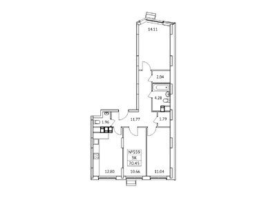Планировки трехкомнатные в ЖК «Новотомилино»