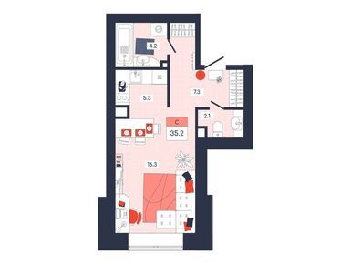 Планировки студии в ЖК «Феникс»