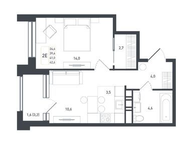 Планировки двухкомнатные в ЖК «Новая Щербинка»
