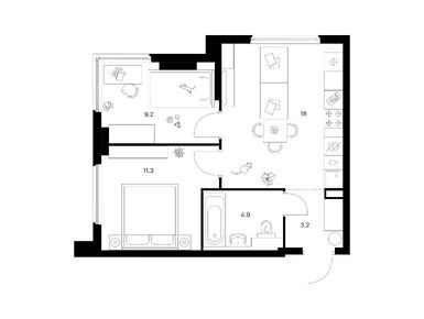 Планировки двухкомнатные в Кронштадтский 9