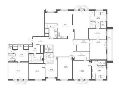 Планировки трехкомнатные в ЖК «Хамовники 12»