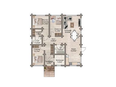 Планировки трехкомнатные в Коттеджный поселок «Верба парк»