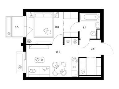 Планировки однокомнатные в Алтуфьевское 53