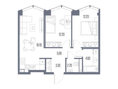 Планировки двухкомнатные в ЖК «Северный Порт»