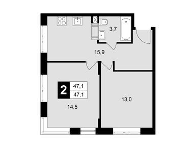 Планировки двухкомнатные в ЖК «Восточный» (Звенигород)