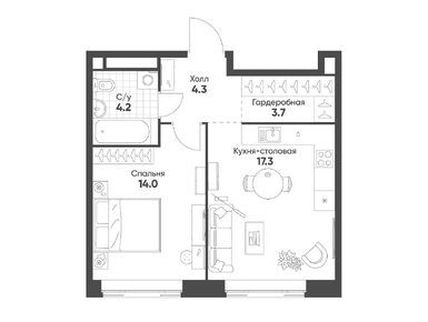Планировки однокомнатные в Mariinn Park (Мариин Парк)