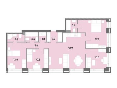 Планировки четырехкомнатные в ЖК «ВЕЙВ»