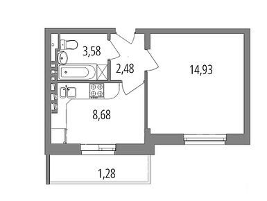 1-комнатная 30.95 кв.м, ЖК «Внуково Парк 2» (Зеленая Москва), 8 727 900 руб.