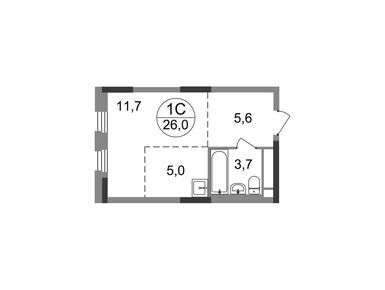 Планировки студии в Город-парк «Переделкино Ближнее»