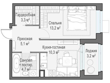 Планировки однокомнатные в ЖК «Новое Медведково»