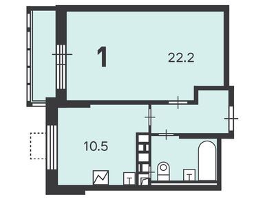 1-комнатная 41.30 кв.м, Жилой дом «Гостиничный пр-д, д. 10», 20 488 743 руб.