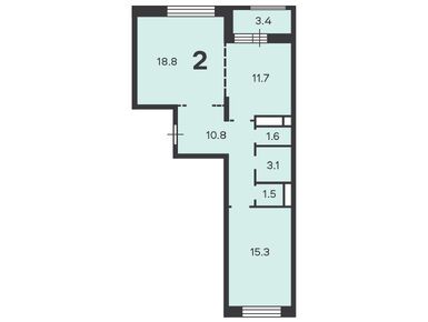 2-комнатная 63.00 кв.м, Жилой дом «6-я Радиальная ул., д. 7/1, к. 1», 20 428 928 руб.