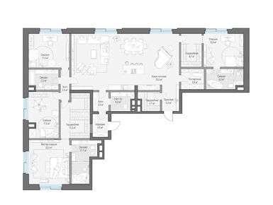 Планировки 4-к. апартаменты в Клубные особняки «Ильинка 3/8»