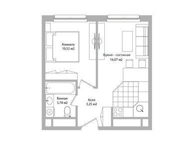Планировки 2-к. апартаменты в ЖК DOM SMILE (Дом Смайл)