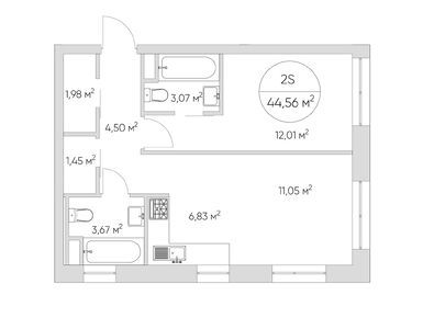 Планировки 2-к. апартаменты в N’ICE LOFT (Найс Лофт)