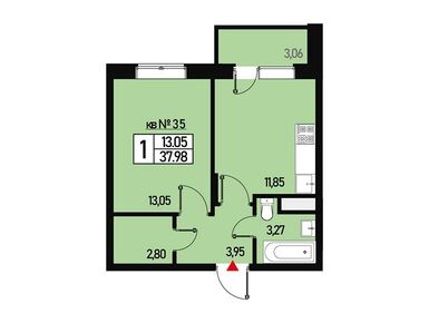 1-комнатная 34.00 кв.м, Эко-район «Борисоглебское», 6 182 000 руб.