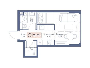 Планировки студии в ЖК «А22»