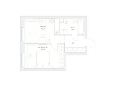 1-комнатная 37.10 кв.м, ЖК «Детали», 13 298 796 руб.