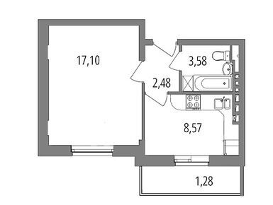 1-комнатная 33.01 кв.м, ЖК «Внуково Парк 2» (Зеленая Москва), 9 308 820 руб.