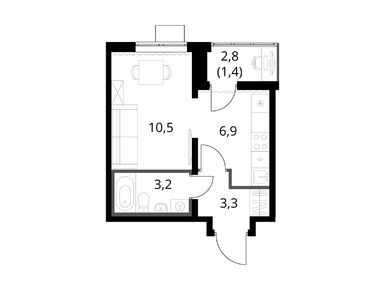 Планировки студии в ЖК «1-й Южный» (Первый Южный)