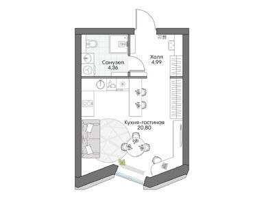 Студия 30.40 кв.м, Insider (Инсайдер), 15 304 576 руб.