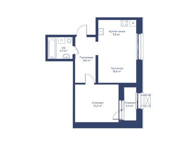 Планировки двухкомнатные в ЖК «Цветочный Город»