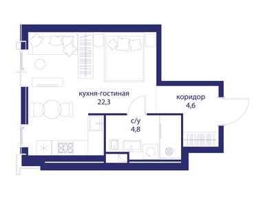 Планировки студии в ЖК «Событие»