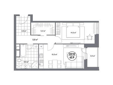 Планировки 1-к. апартаменты в Match Point (Матч Поинт)