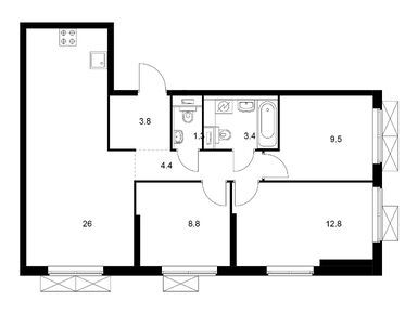 Планировки трехкомнатные в Первый Дубровский