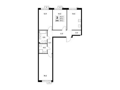 Планировки трехкомнатные в ЖК «Куркино»