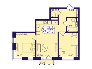 Планировки двухкомнатные в ЖК «Героев»