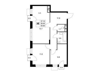 Планировки трехкомнатные в ЖК «Легенда Марусино»