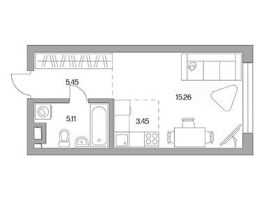 Студия 29.27 кв.м, ЖК «Тринити», 13 385 484 руб.