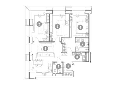 Планировки 4-к. апартаменты в «Мираполис»