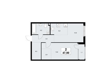 Планировки двухкомнатные в ЖК «Дом на Зорге»